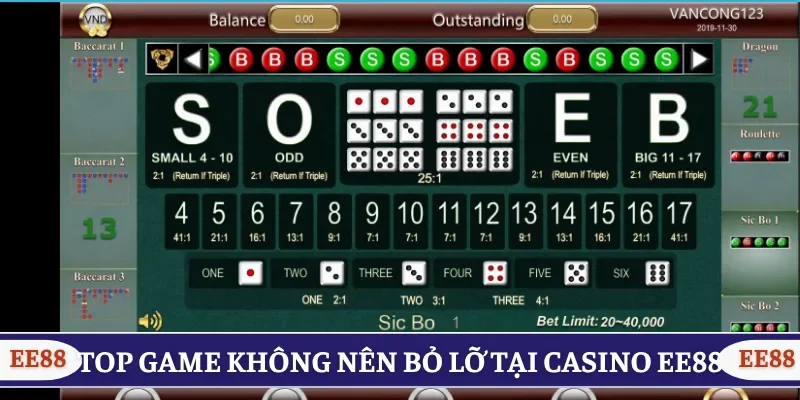 Top game không nên bỏ lỡ tại casino EE88 